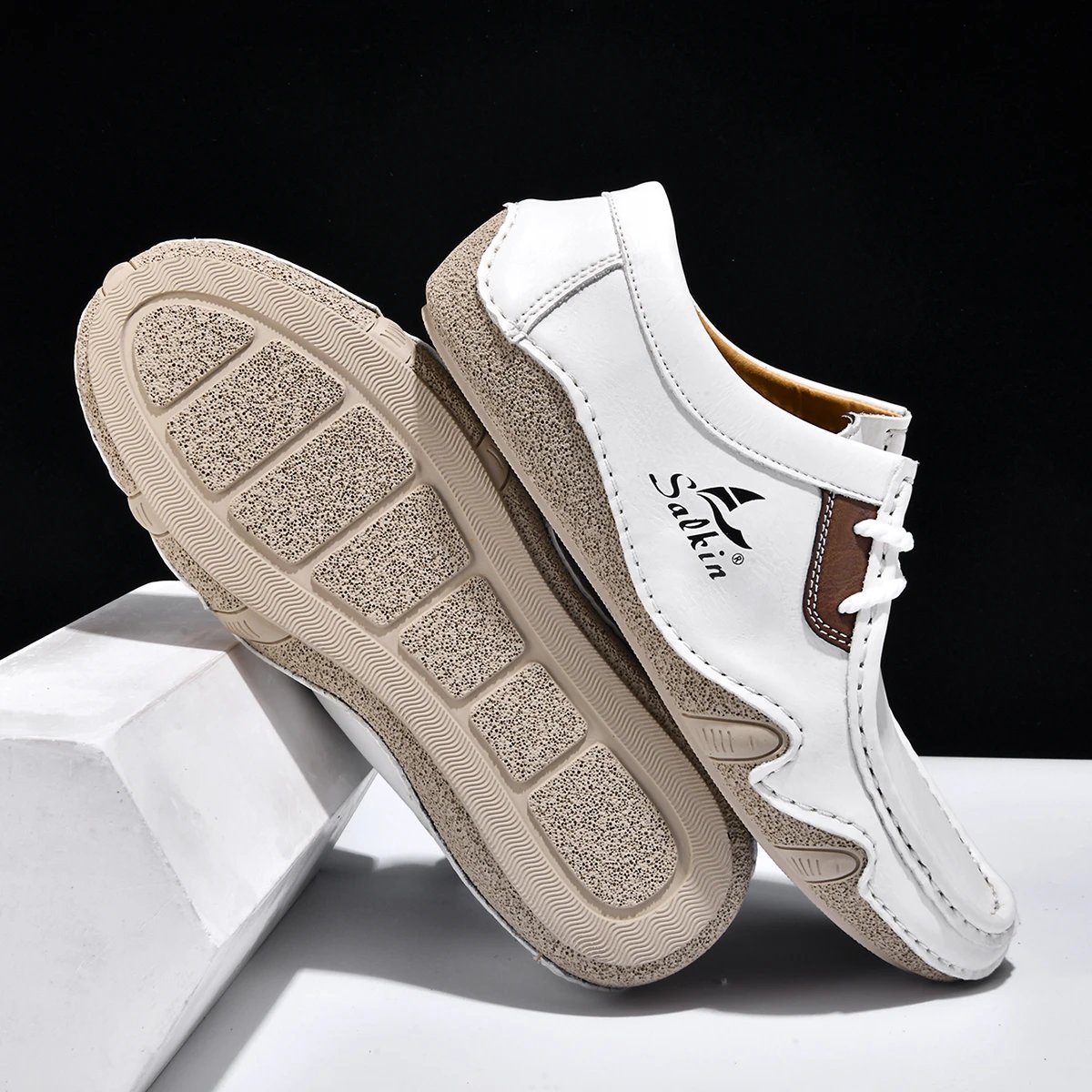 Design Salkin Casual Loafers Tan Suede Loafers - 31