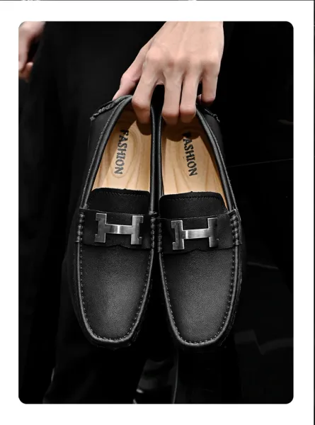 Design H-Logo Loafer Orange Casual Shoes - 22