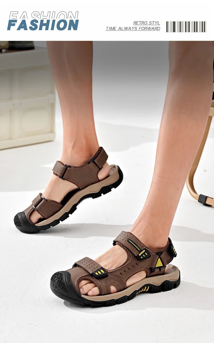 Design Outdoor Sandals Black with Yellow Accents Sporty Sandals - 19
