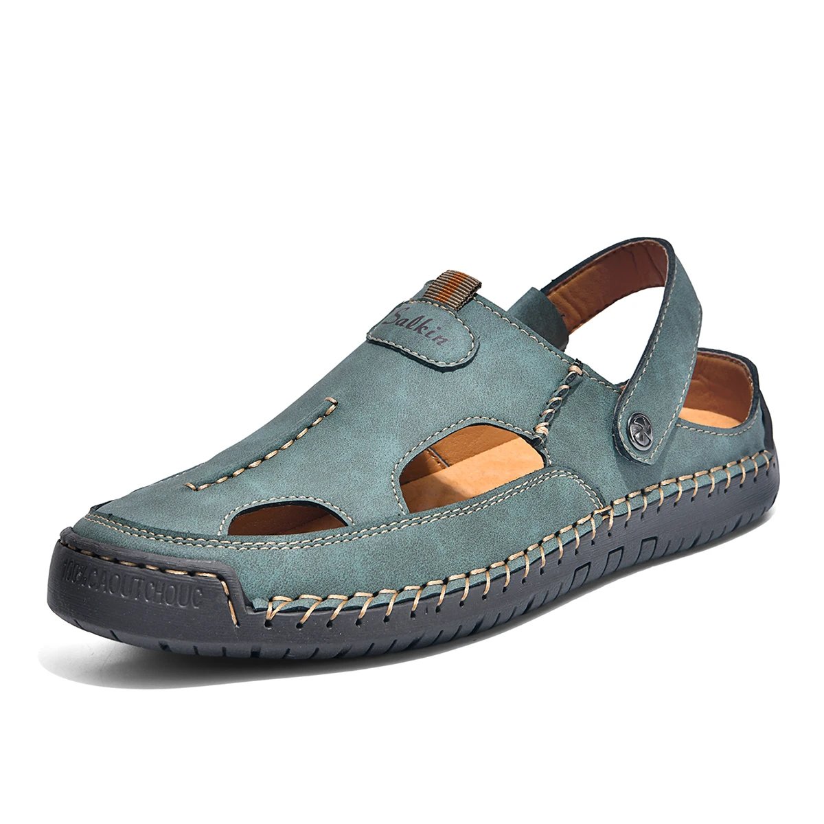 Design Sandal Blue Suede Outdoor Slide Sandals - 5
