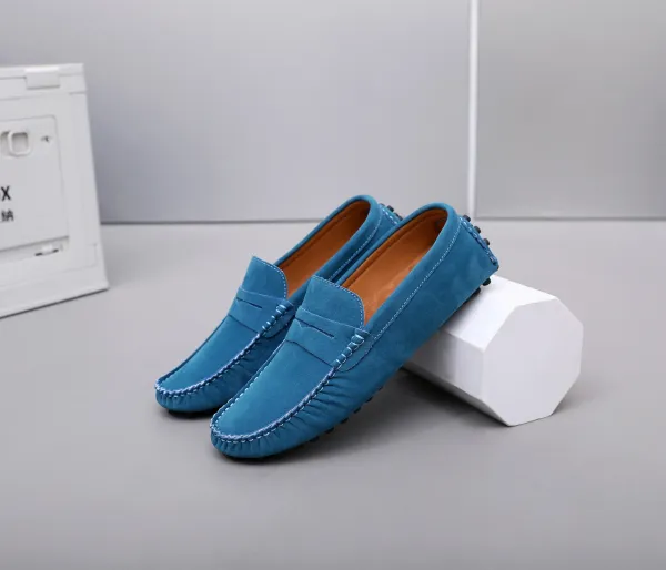 Design Loafer in Sky Blue Suede Casual Shoes - 11
