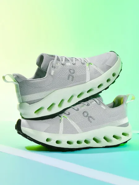 On Cloudmonster Gray Lime Green Running Shoes - 1
