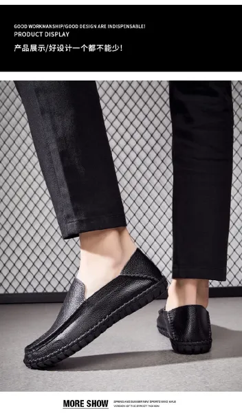 Design White Pebbled Leather Loafers with Stitched Sole - 12