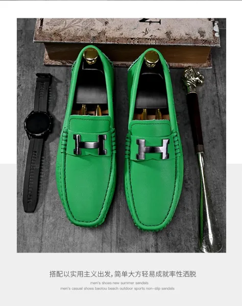 Design H-Logo Loafer Orange Casual Shoes - 17