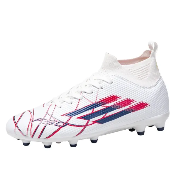 Design Football Cleat White Red Blue Multicolor Running Shoes - 1