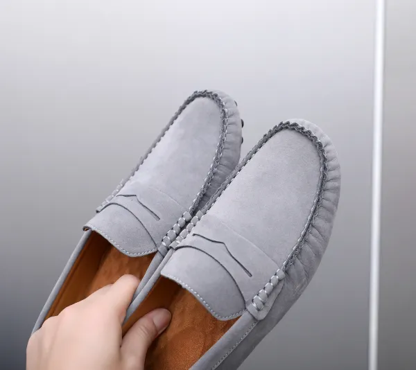 Design Loafer in Sky Blue Suede Casual Shoes - 41