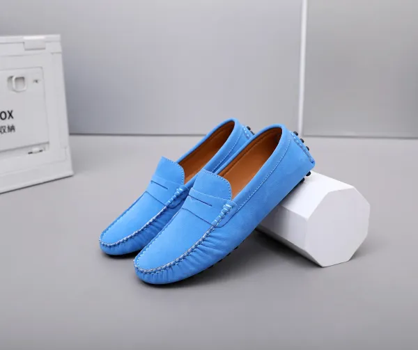 Design Loafer in Sky Blue Suede Casual Shoes - 1
