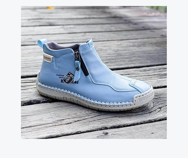 Design Bangdeng Youth Zip-Up Ankle Boot Yellow Leather Boots - 22