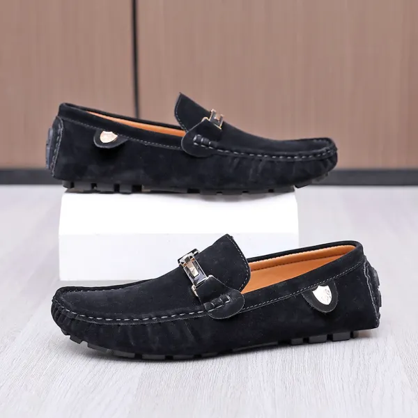 Design Loafer Gray Suede Slip-On Loafers - 14
