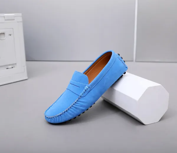 Design Loafer in Sky Blue Suede Casual Shoes - 23