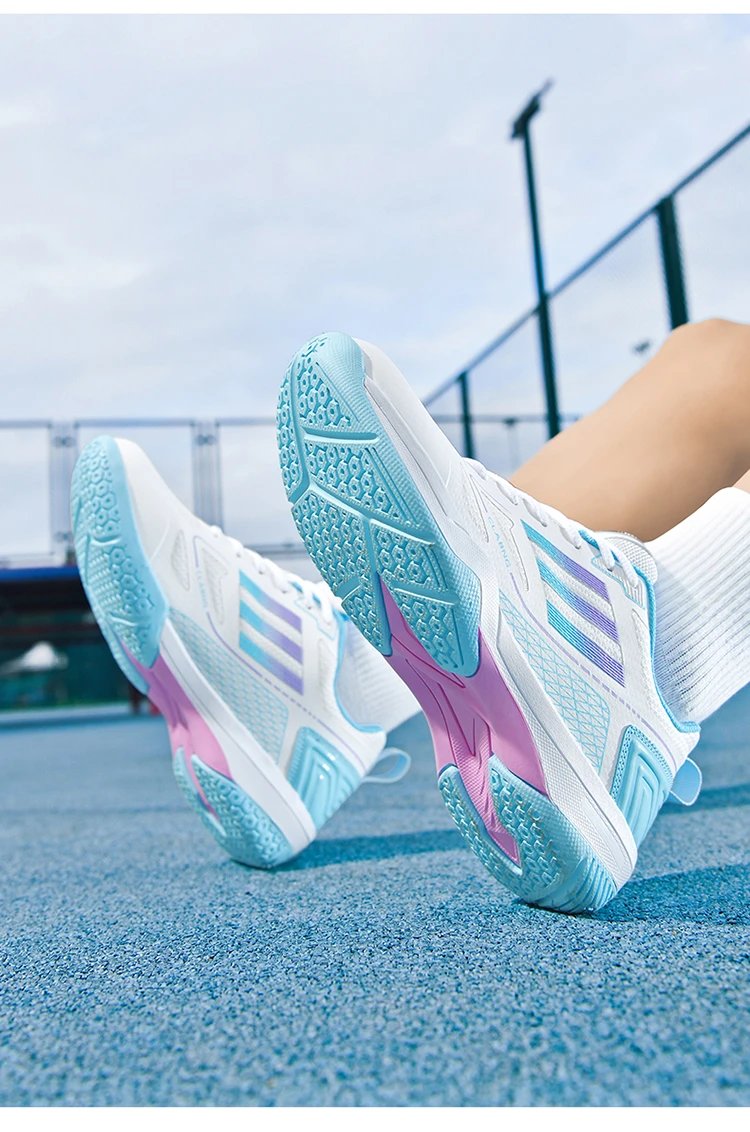 Design CLABNG Badminton Shoe White Blue Gum Sole Sneakers - 25