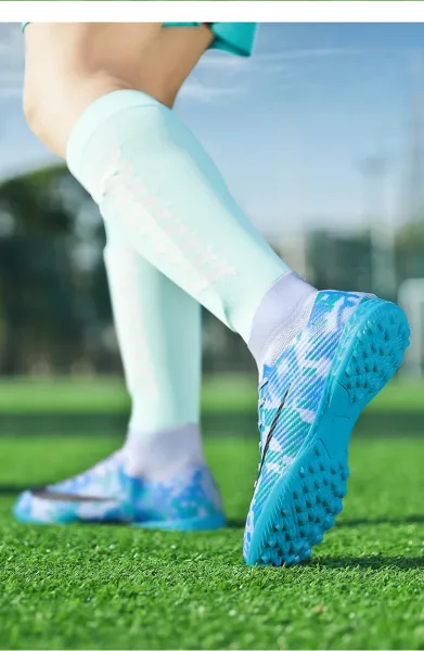 Nike Mercurial Superfly FG Blue Camo Orange Swoosh Football Cleats Sneakers - 25