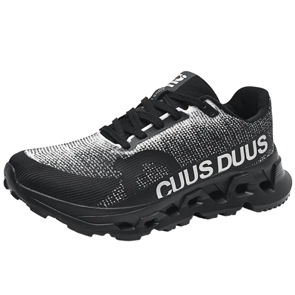 Design CUUS DUUS Knit Running Sneakers Black / White Running Shoes - 1
