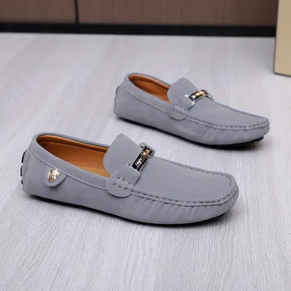 Design Loafer Gray Suede Slip-On Loafers - 2