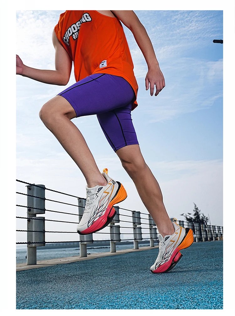 Design i3 Trend Running Sneakers White Orange Red Running Shoes - 17