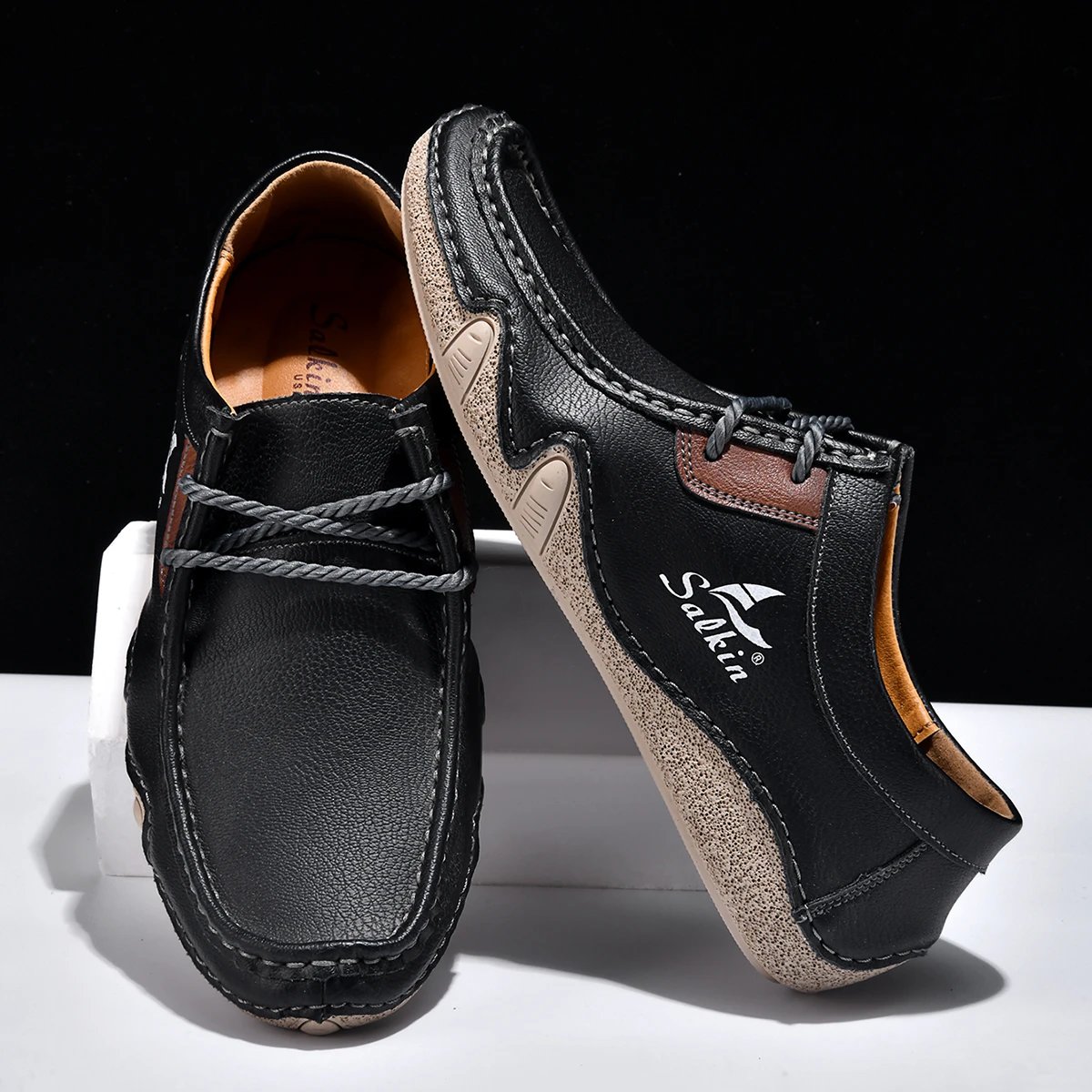 Design Salkin Casual Loafers Tan Suede Loafers - 20