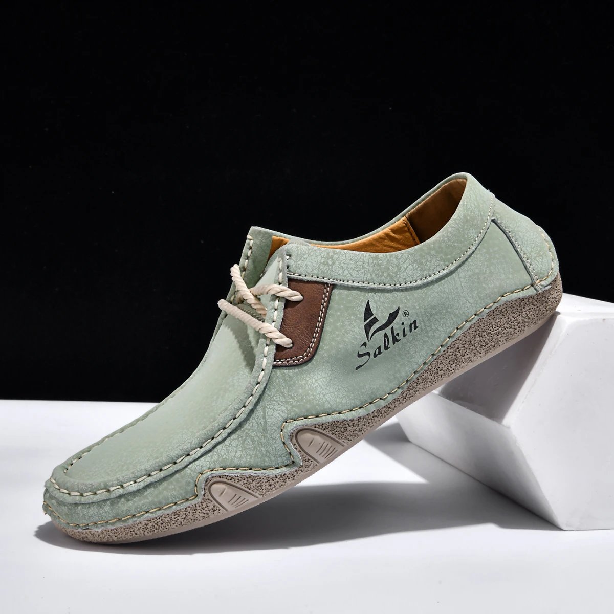 Design Salkin Casual Loafers Tan Suede Loafers - 38