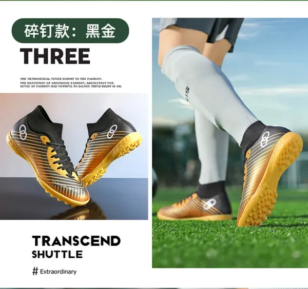 Design Fashion Sport Football Cleats Neon Yellow Blue White Sneakers - 32