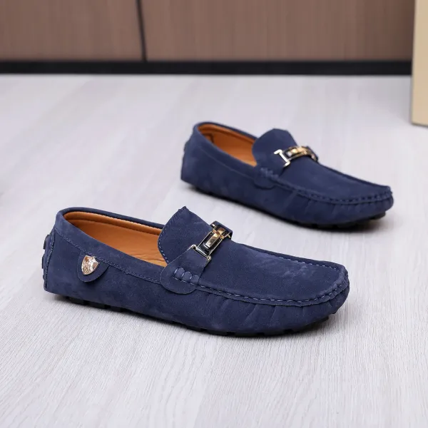 Design Loafer Gray Suede Slip-On Loafers - 21