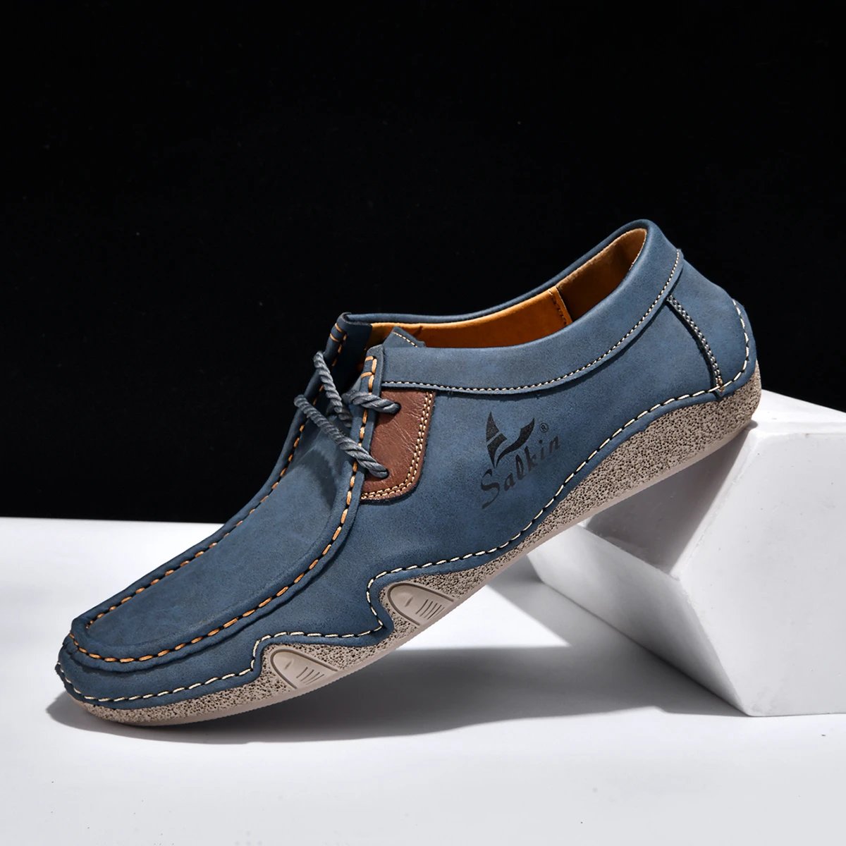 Design Salkin Casual Loafers Tan Suede Loafers - 37