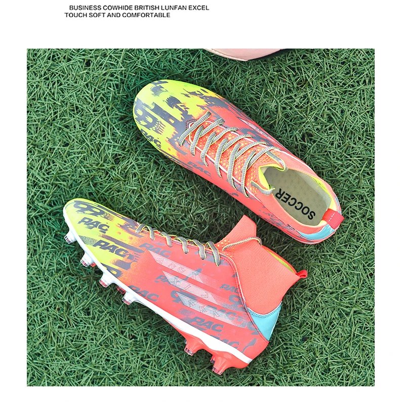 Design Football Turf Shoes Light Blue Gray Print Sneakers - 20