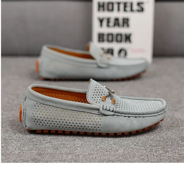 Design Perforated Loafer in Gray with Rope Detail Casual Shoes - 26
