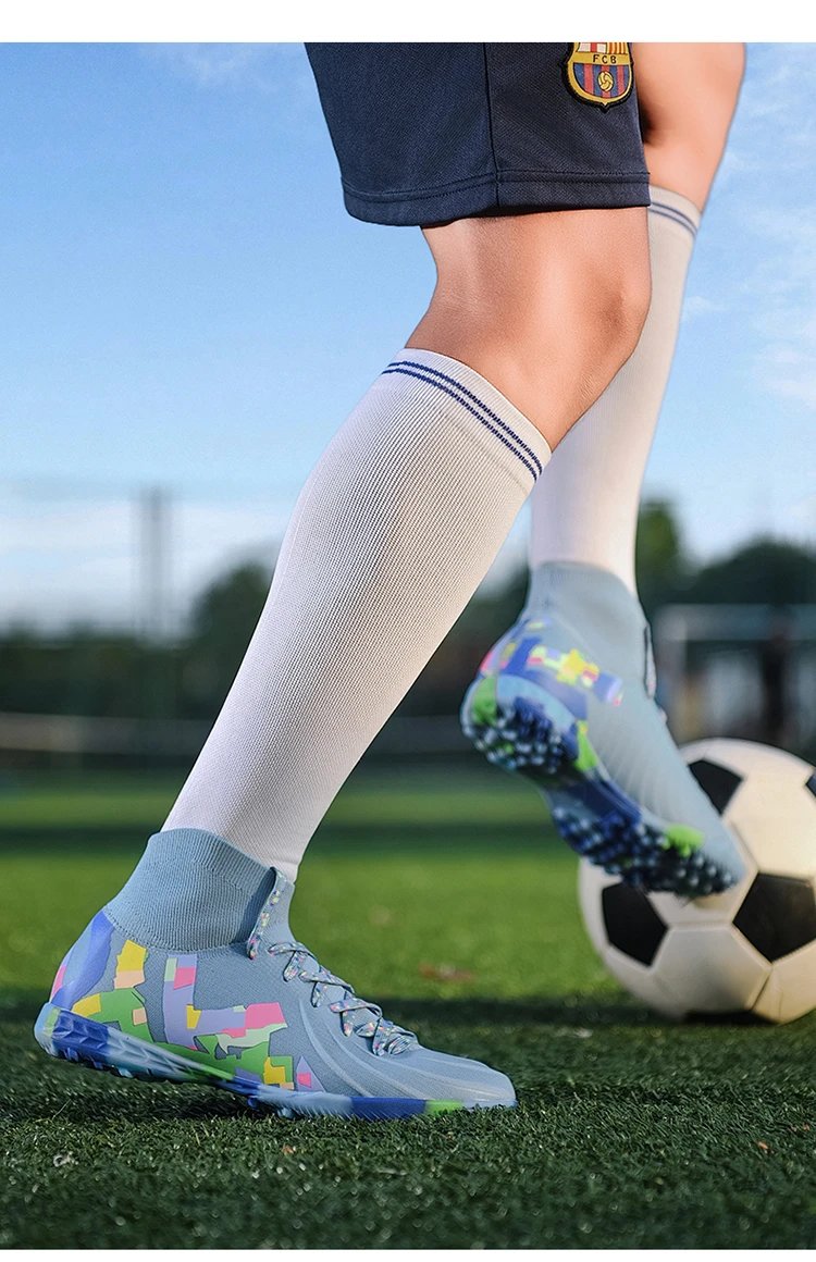Design Football Cleat White Multicolor Graphic Print Stud Shoe Sneakers - 17