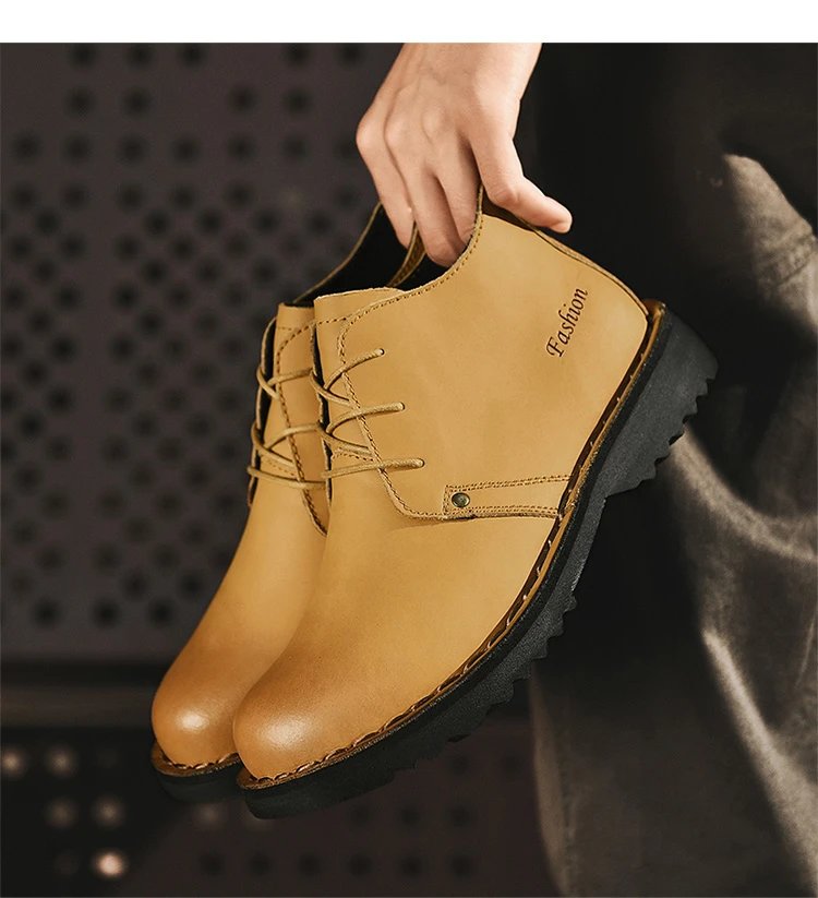 Design Chukka Boot Tan Leather Boots - 23