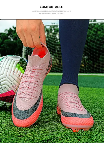 Nike Mercurial Superfly Pink Orange Football Cleats Running Shoes - 24