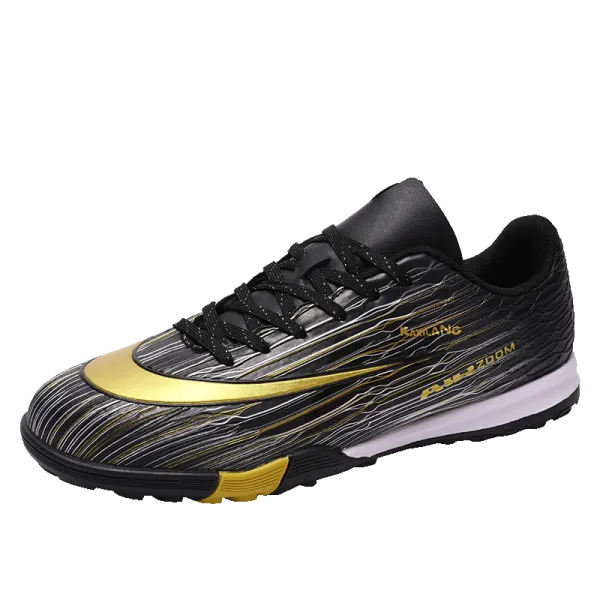 Design Kawlang F-52 ZOOM Black Gold Indoor Soccer Shoes Sneakers - 1