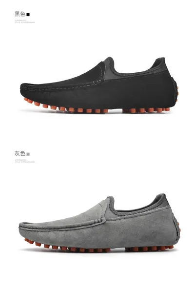 Design Slip-On Loafer Gray Suede with Orange Studs Casual Shoes - 24