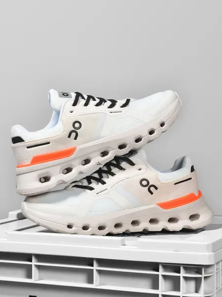 On Cloudmonster White / Black Sneakers Running Shoes - 25