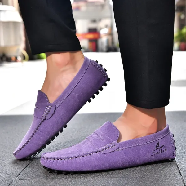 Design Salkin Loafers Pink Suede Casual Shoes Loafers - 52