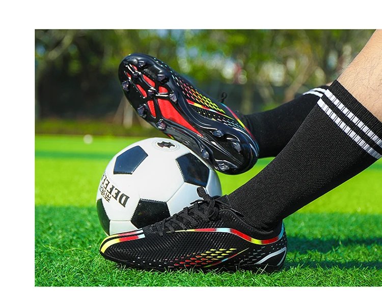Design Football Cleats Turquoise Multicolor Soccer Studs Running Shoes - 22