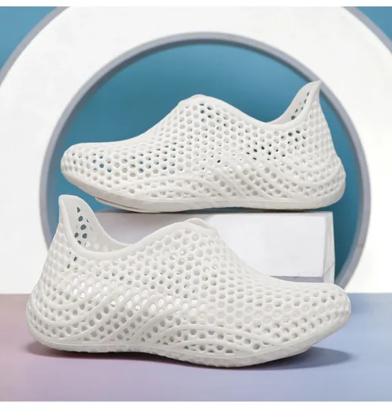 Design 3D-Printed Mesh Slip-On Gray Casual Shoes - 12