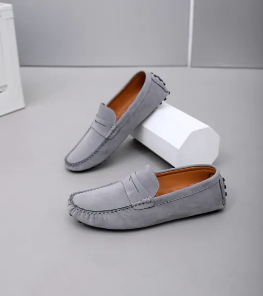 Design Loafer in Sky Blue Suede Casual Shoes - 38