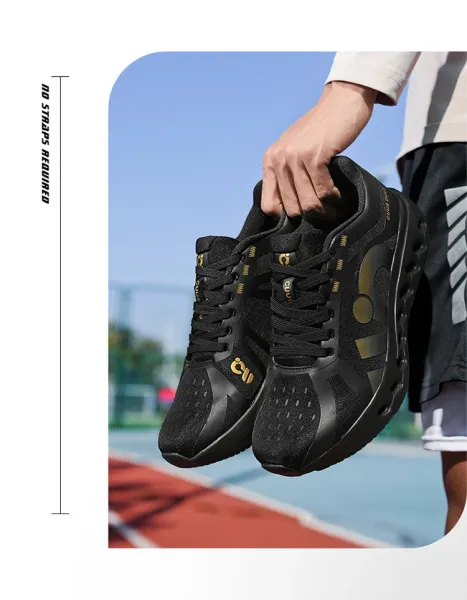 Design CUUS DUAL Black Gold Running Shoes - 17