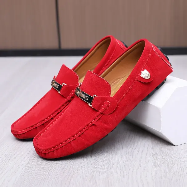 Design Loafer Gray Suede Slip-On Loafers - 7