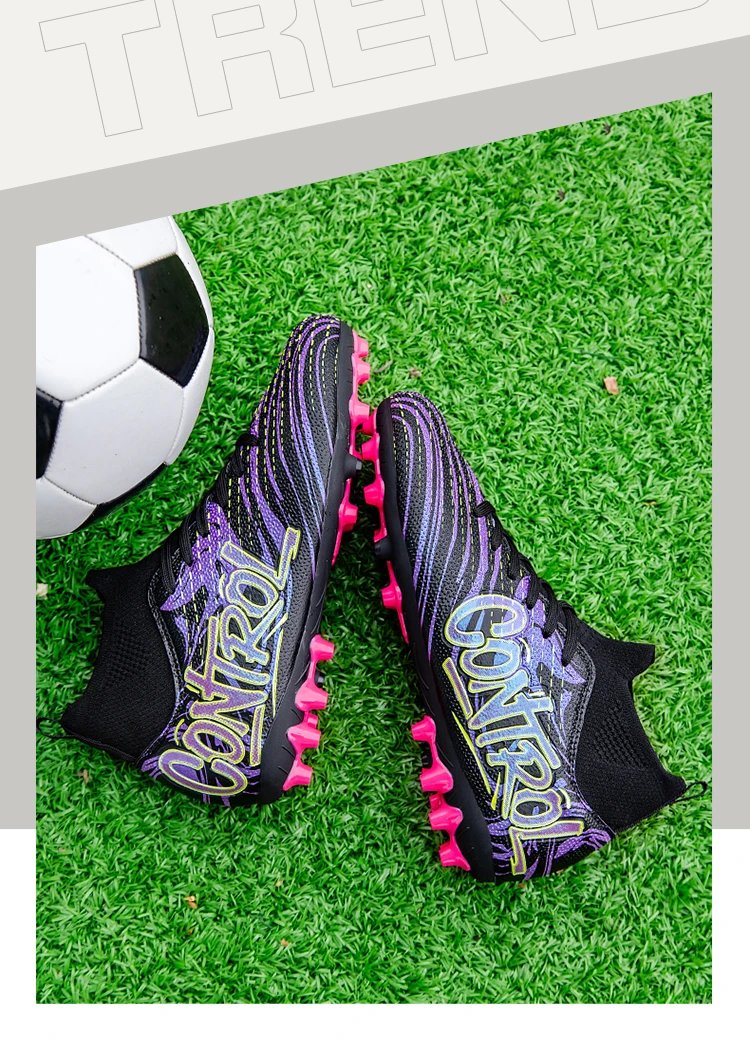 Design Control Purple Lime Green Football Cleats Sneakers - 11