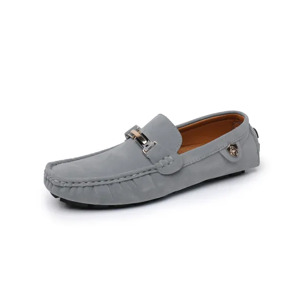 Design Loafer Gray Suede Slip-On Loafers - 4