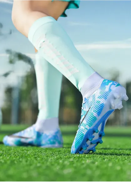 Nike Mercurial Superfly FG Blue Camo Orange Swoosh Football Cleats Sneakers - 18