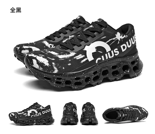 Design CIUS DUUS All-Black Splatter Print Chunky Sneakers - 25