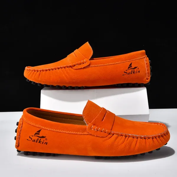 Design Salkin Loafers Pink Suede Casual Shoes Loafers - 14