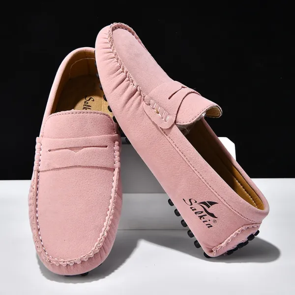 Design Salkin Loafers Pink Suede Casual Shoes Loafers - 24