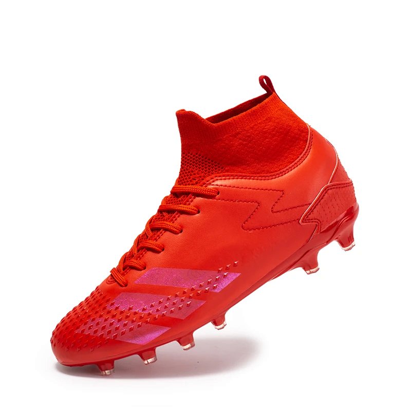 Football Cleats Red with Purple Accents Soccer Shoes Running