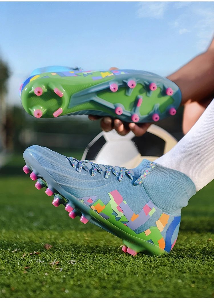 Design Football Cleat White Multicolor Graphic Print Stud Shoe Sneakers - 28