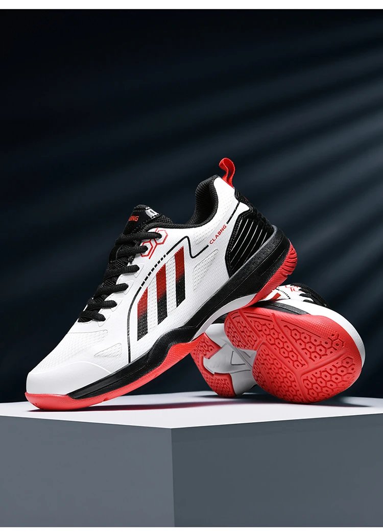 Design CLABNG Court Pro White Blue Pink Badminton Shoes Sneakers - 14