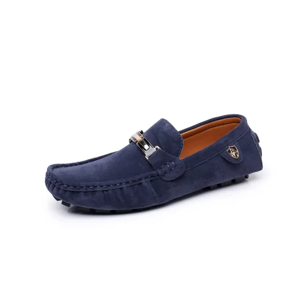 Design Loafer Gray Suede Slip-On Loafers - 19