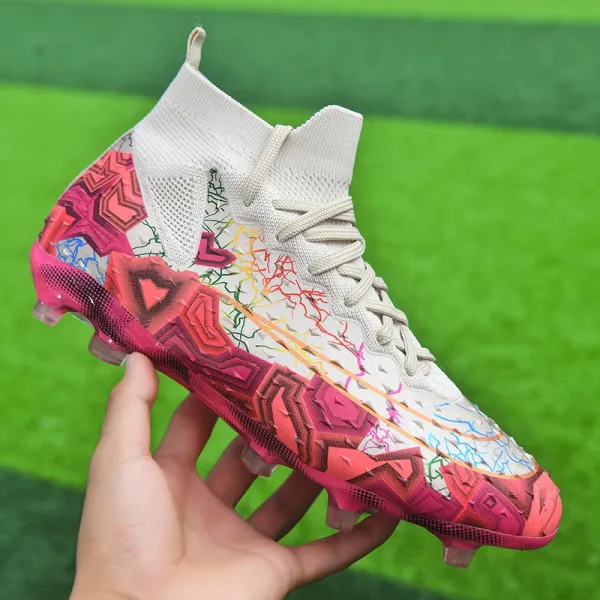 Design High-Top Football Cleat Multicolor Sporty Shoes Sneakers - 1