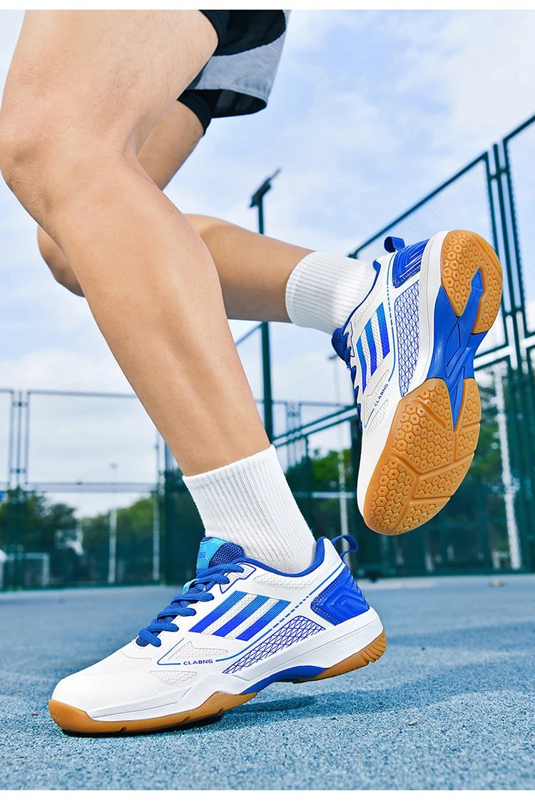 Design CLABNG Badminton Shoe White Blue Gum Sole Sneakers - 32